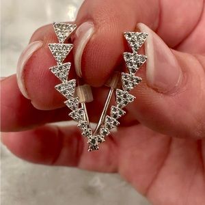 Stella & Dot silver Ear Climbers- like new